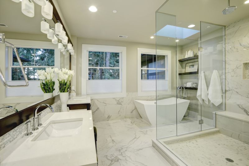 Luxury bathroom with glass walls
